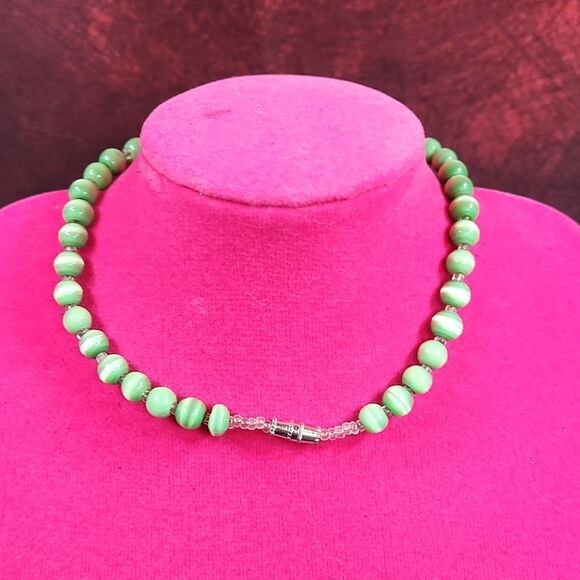 💜Jade Green Beaded Anklet - Picture 4 of 6